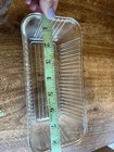 VTG 8x4 Clear Ribbed Glass Refrigerator Dish Base  rectangle Perfect — photo 8