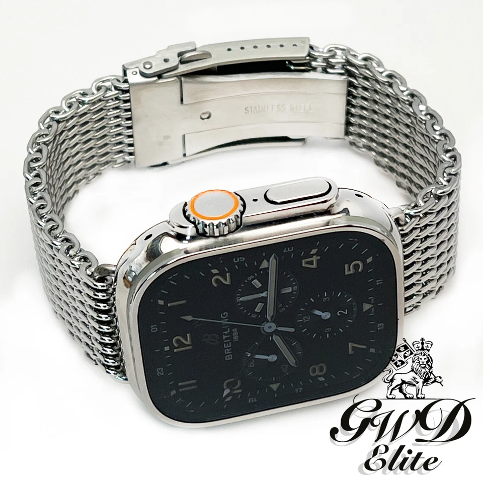 PolishedApple Watch Ultra 2 Titanium 49mm with 23mm Breitling Style Mesh Band - Image 4 of 4