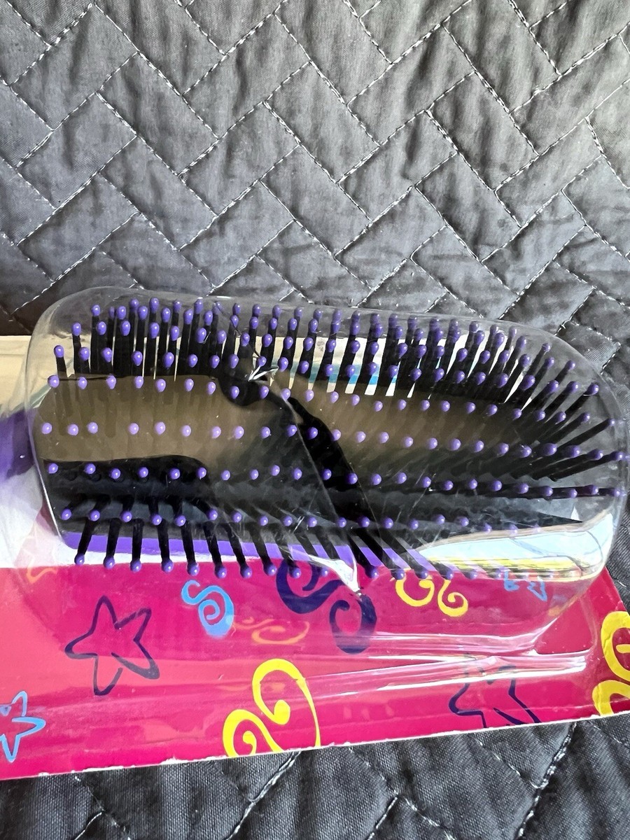 NEW NOS Vintage Breck Hair Brush EZ Grip Styler Retro Purple  display picture 1