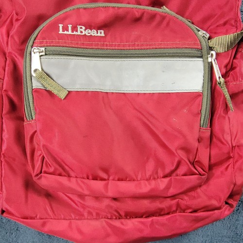 LL Bean Deluxe Book Pack 32L Nylon Backpack Red School Casual Outdoors - Picture 4 of 10