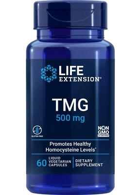 Life Extension TMG 500mg 60 Liquid Vegetarian Capsules - Expiry June 2027