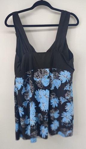 NWOT Two Piece Plus Size Swimsuit with floral top and Black Bottoms Size 4XL - Picture 9 of 15