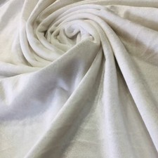 Stretch Velvet Fabric 60" Wide / By The Yard - White Color