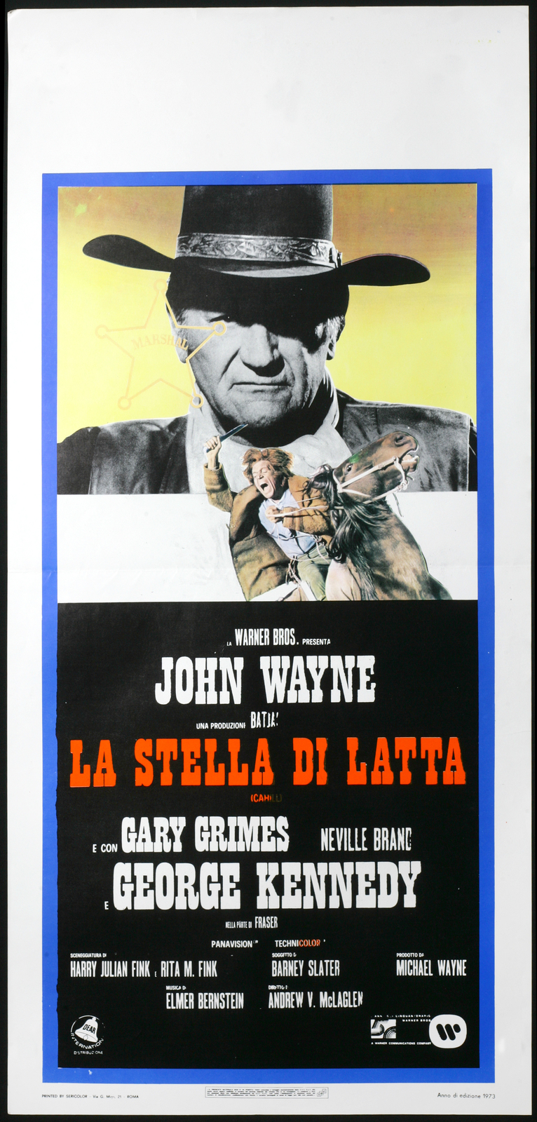 Locandina originale film La stella di latta (1974) - Regia di Andrew V. McLaglen