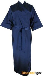 blue satin robe