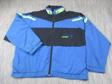 Vintage Hi Tec Jacket Mens Large Sailing Coat Full Zip Blue 80s Shell Sportswear