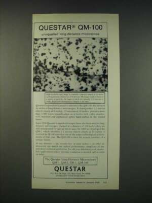 1990 Questar QM-100 Microscope Ad - Questar QM-100 unequalled long-distance