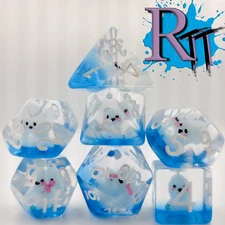 7pcs/Set Cute Dinosaur Polyhedral Dice DND RPG MTG Role Playing Game Tabletop