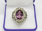 Vintage Soviet Sterling Silver 875 Ring Alexandrite USSR ,Women's Jewelry Size 9