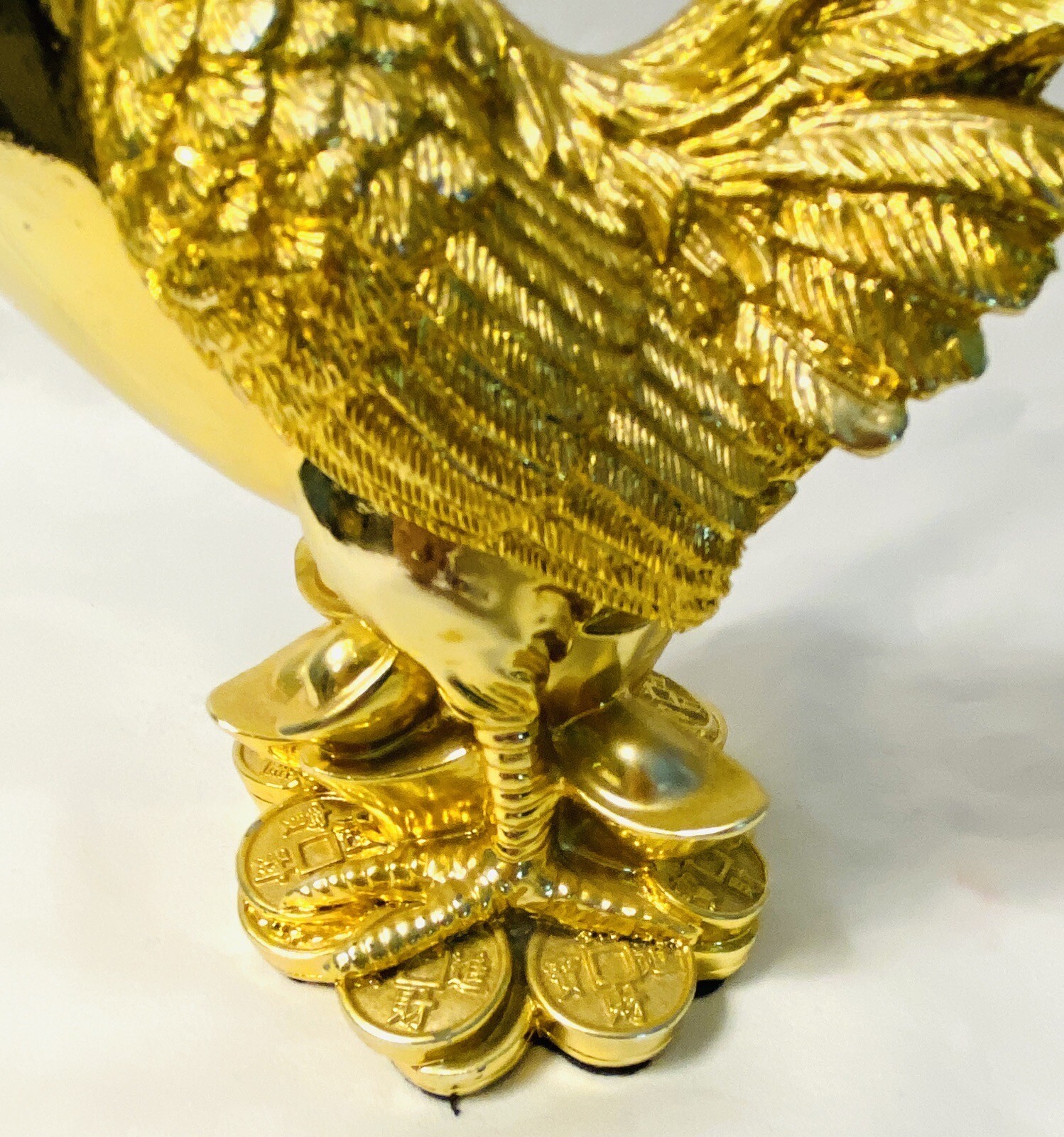 Chinese Zodiac Lucky Rooster New Year Gold Decor Statue Figurine