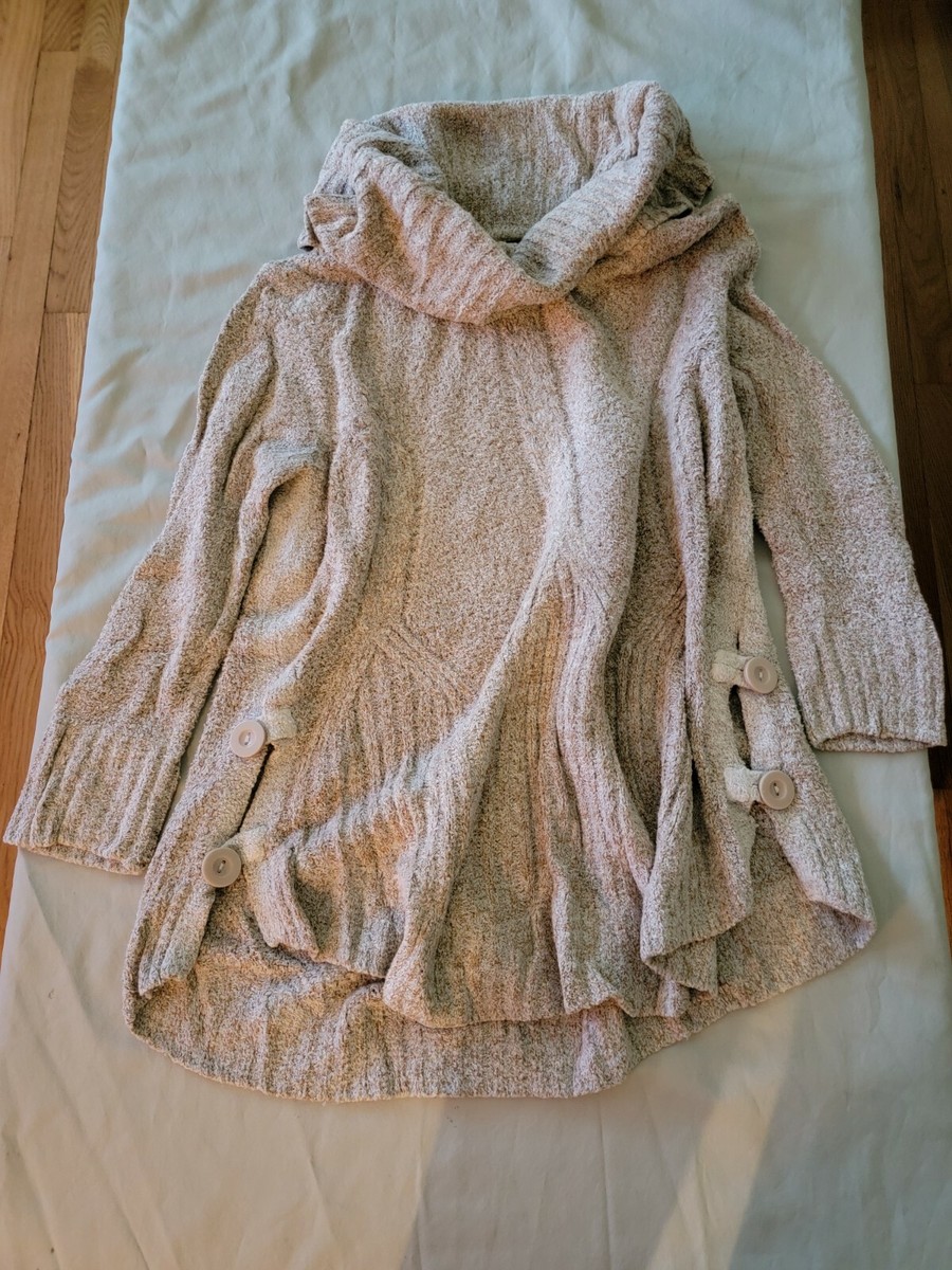 Cupio Womens Loose Neck Turtleneck Sweater, Lighter Weight, Button Accents,  S