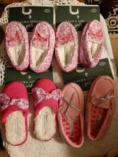 Laura Ashley Slippers House Shoes Pink/White NEW Girls 3 Varieties and Sizes
