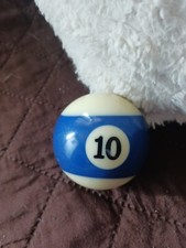 Vintage Replacement 10 Blue Striped Billiard Pool Ball 2 1/4" Diameter
