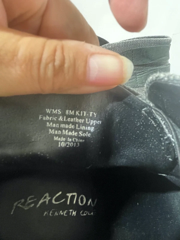 Kenneth Cole Reaction Womens Denim Look Kit-ty Booties Canvas Leather Size 8 - Image 4 of 4