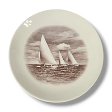 DELANO STUDIOS 10 1/2" Plate Cotton Blossom Djinn Sea Lion by M Rosenfeld & Son