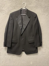 Hampton Black Men's Suit Tie Belt Shawl Lapel Wedding Groom Tuxedo Blazer /75-63