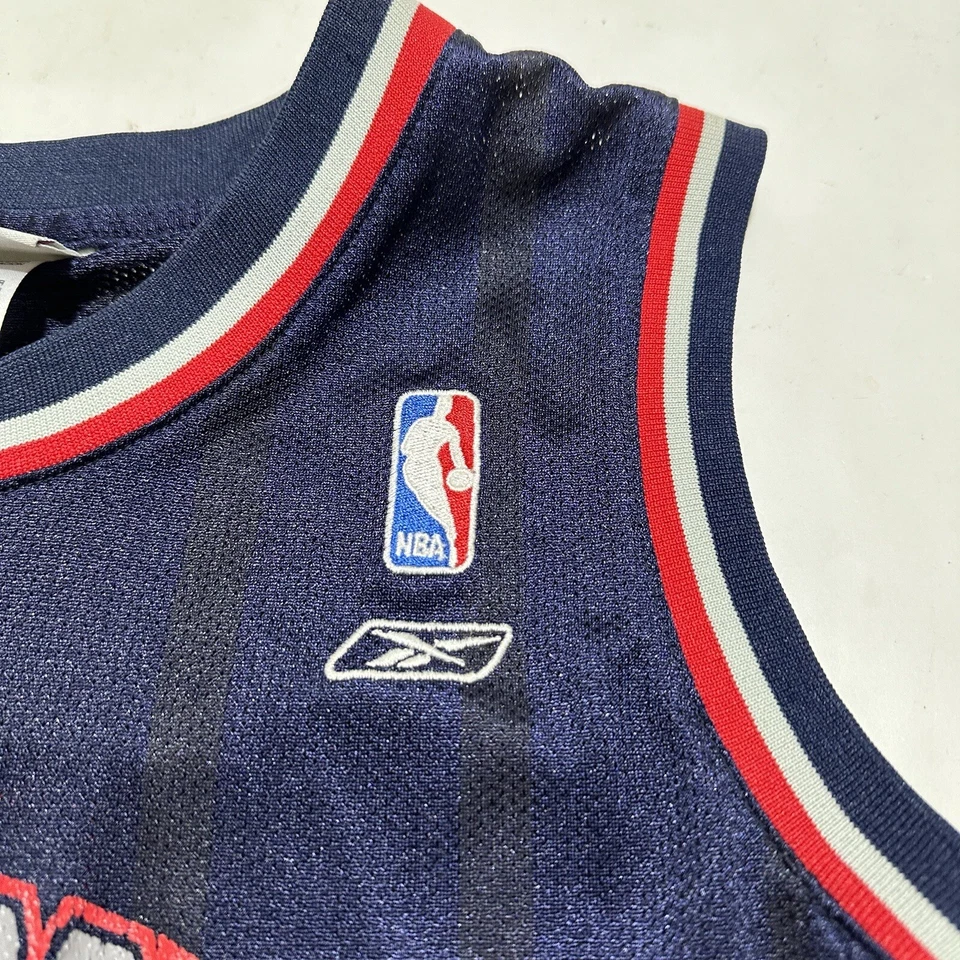 Camiseta vintage Jason Kidd New Jersey Nets juvenil talla pequeña 8 azul Reebok NBA Foto 4 de 4