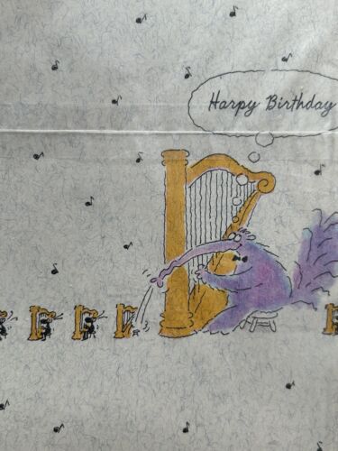 Vintage Birthday Gift Wrap Hallmark Lite Square 2 Sheets 8 1/3 Sq. Feet Total - Picture 2 of 10