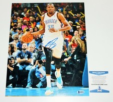THUNDER KEVIN DURANT SIGNED 11x14 PHOTO 2 BECKETT COA BROOKLYN NETS WARRIORS OKC