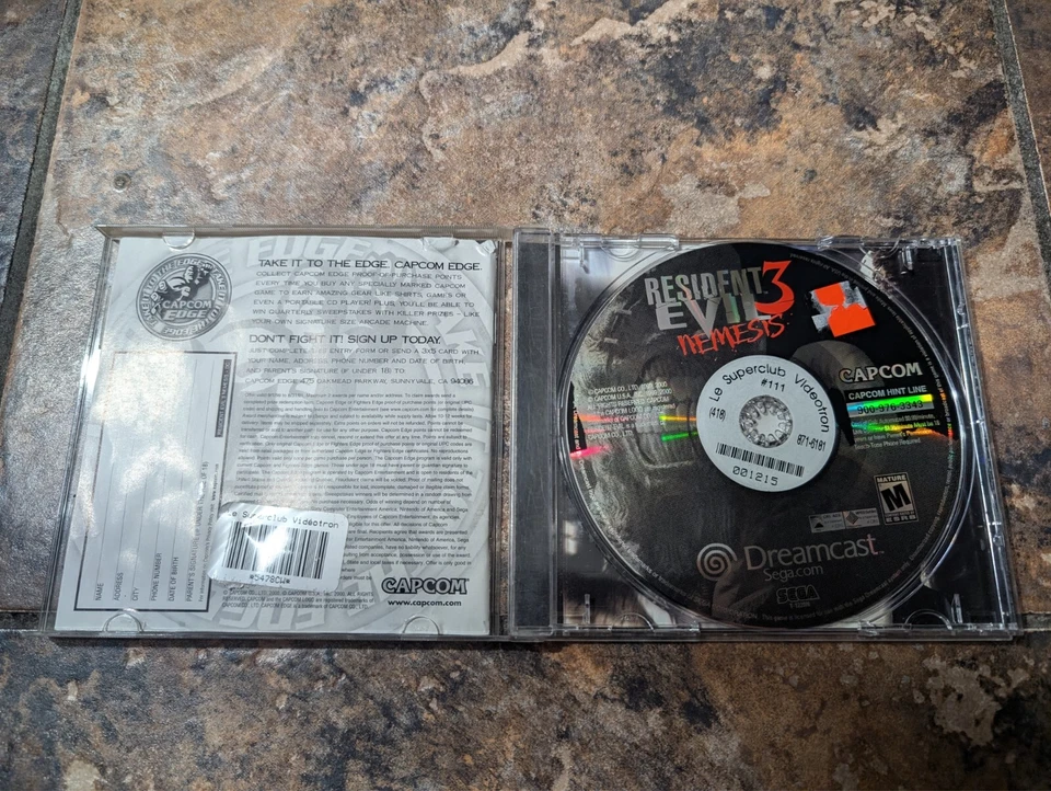 Resident Evil 3 Nemesis (Dreamcast, 1999) COMPLETE + TESTED & FUNCTIONAL - Image 2 of 4