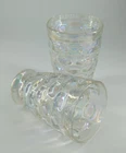 Federal Glass Colonial Iridescent Flat Tumbler 4.75” Set of 2 Glasses Vintage