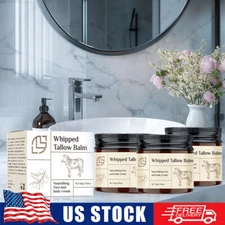 3x Beef Tallow for Skin - Organic Grass-Fed Whipped Beef Tallow and Honey Balm 