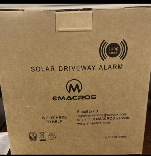 eMACROS 1/2 Mile Long Range Solar Wireless Driveway Alarm Outdoor Weather Resist