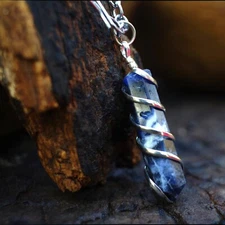 Sodalite Healing Crystal Necklace - Confidence, Truth & Balance Stone Pendant