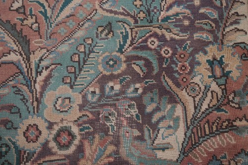 Vintage Pink/ Gray Floral Tebriz Traditional Handmade Living Room Rug 8x11 ft. - 第 7/12 張圖片