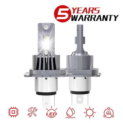 H4 9003 10000K LED Headlight High Low Beam White Light Bulbs Conversion Kit 80W
