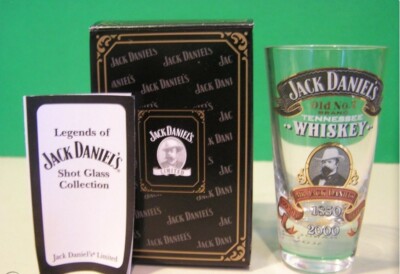 JACK DANIELS 150th Birthday SHOT GLASS 1850 - 2000 Daniel's  NEW in BOX with COA
