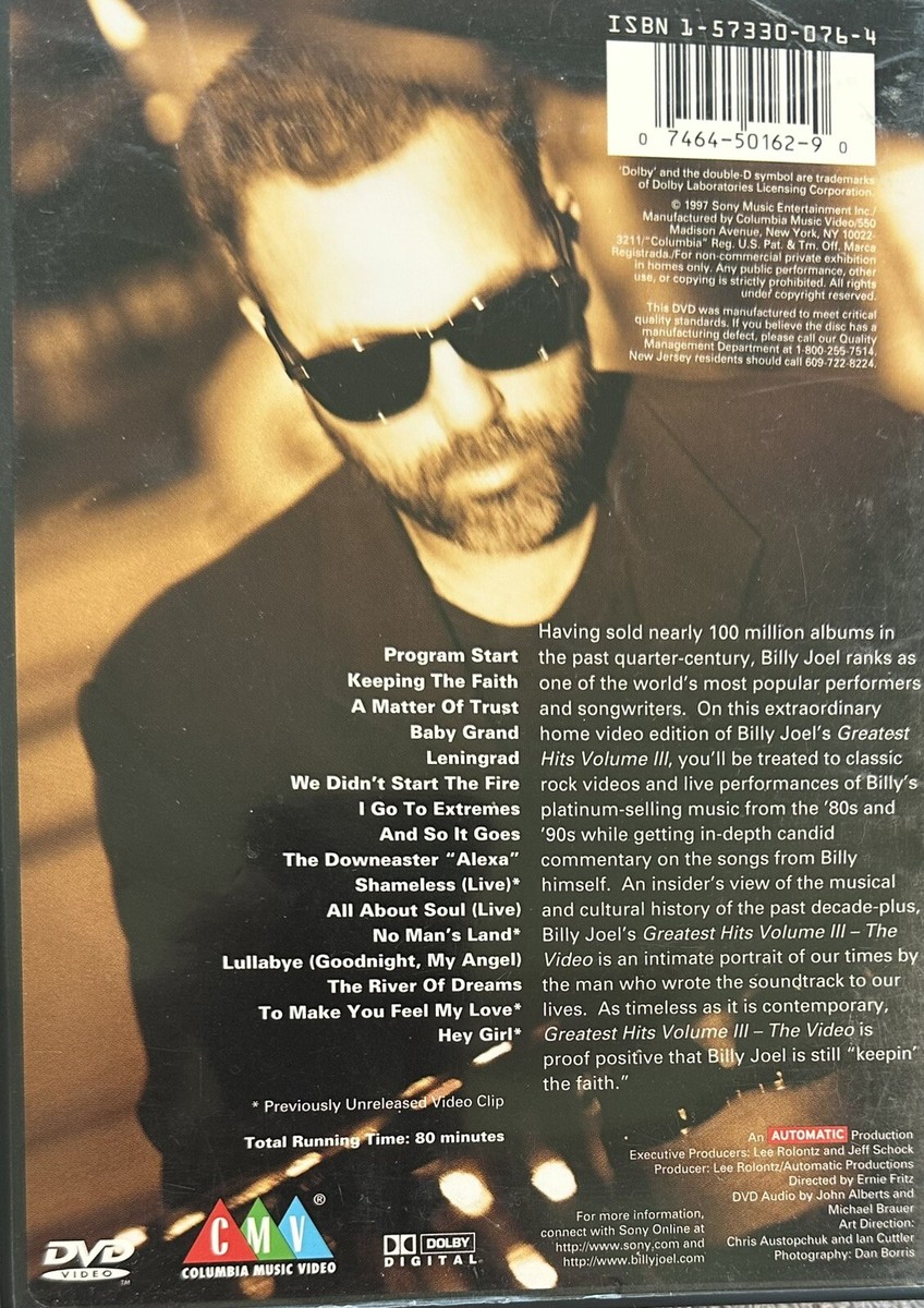 BILLY JOEL: Greatest Hits, Volume The Video; LN DVD, Free Shp