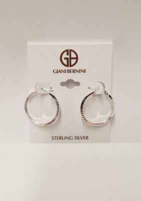 Giani Bernini ''Last Act'' Textured Sterling Silver 22mm Hoop Earrings