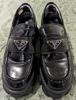 Prada Brushed Leather Monolith Loafers UK 38 | eBay Prada Brushed Leather Monolith Loafers UK 38 | eBay