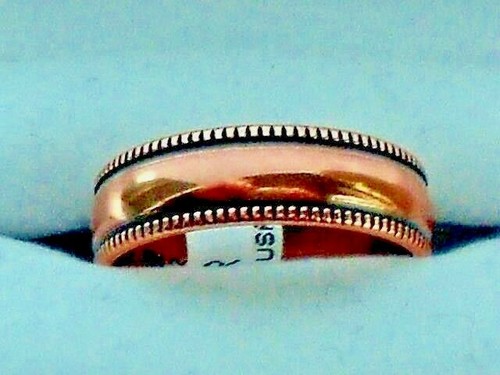 NEW Solid Copper Fluted edge Band Ring sizes  6 thru 13  Pain Relief Folk Lore  - Photo 1 sur 6