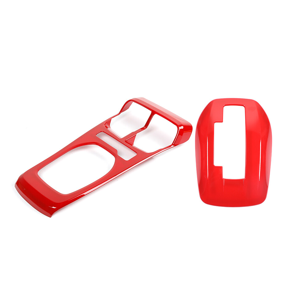SHINEKA Red Gear Shift Side Panel Cover Trim For Chevrolet Camaro 2010-2015 – 2-Piece Interior Set