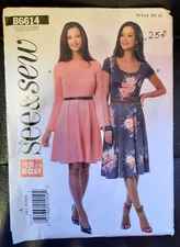 See & Sew Dress Pattern Sizes 8-16 Never Used From 2018 Butterick #B6614