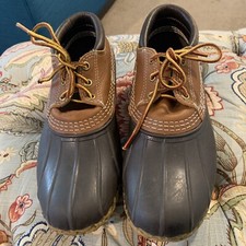 LL Bean Low Duck Bean Boots Rubber Leather Mens 7 M Hunting Shoe USA Made