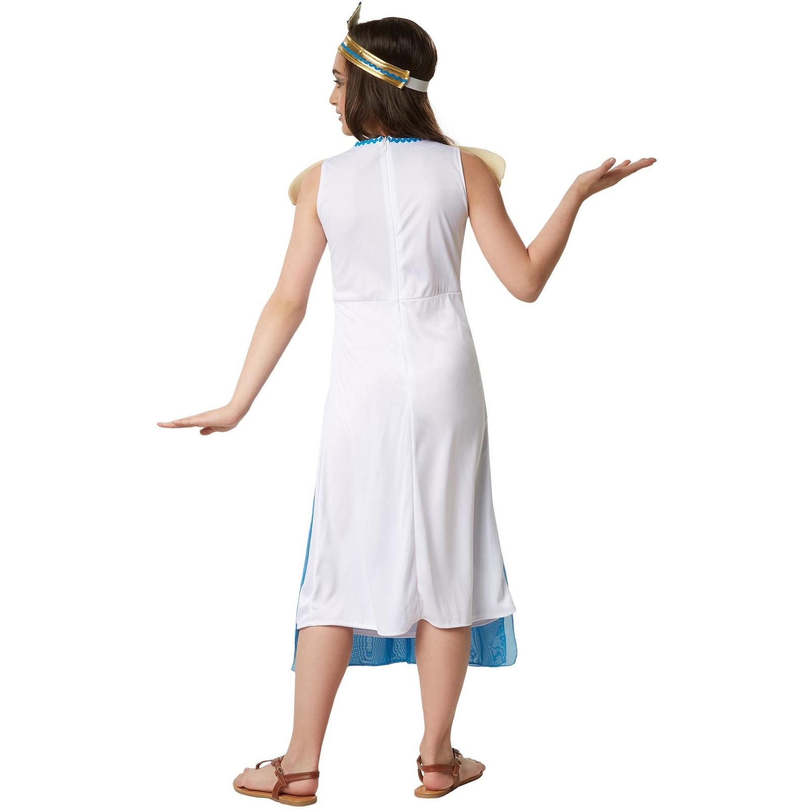 ReliBeauty Kleopatra Kostüm Für Mädchen – Ägypterin Kinderkostüm Mit Kopfschmuck, Blau-gelb, Verschiedene Größen