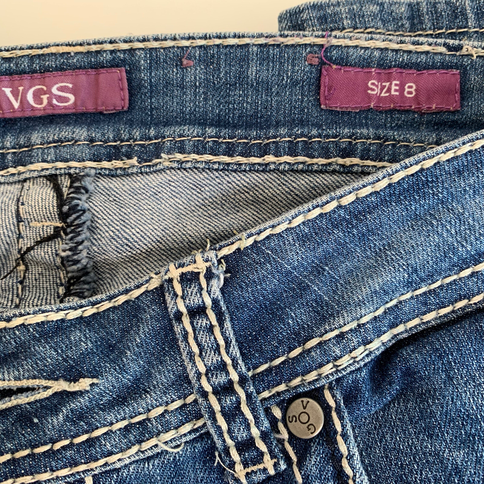 VGS Women's Boot Cut Mid Wash  Jeans Blue Size 8 Cotton Spandex
