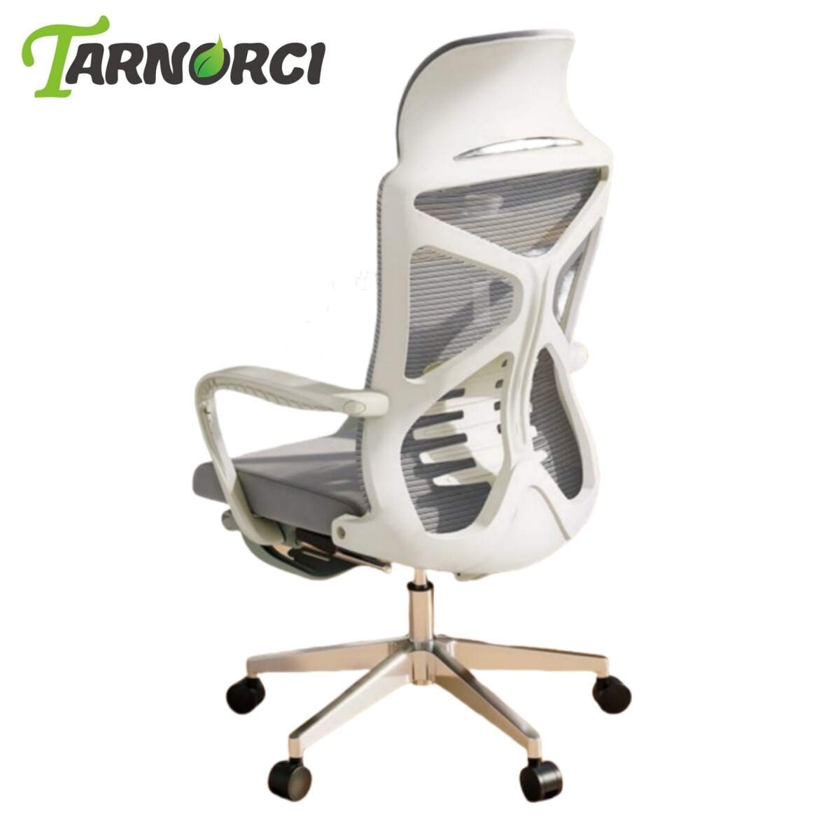 Ergonomic Mesh Office Chair with Dynamic Lumbar Support for Gaming & Work in White-image