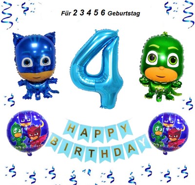 PJ Masks Catboy Pyjamahelden Gekko Folienballon Zum 1-6 Jungen Geburtstag Party