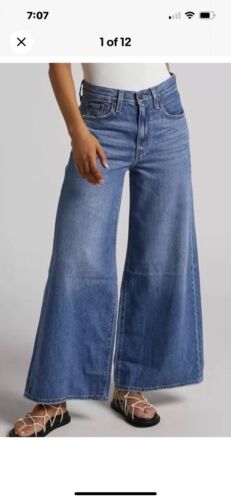 Levi's XL Flood Jeans Women's Size 31 Wide Flare Indigo Wash Blue Denim $118 - 第 1/10 張圖片