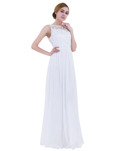 AU Women Long Gown Chiffon Prom Evening Party Bridesmaid Wedding Maxi Dress - Picture 19 of 45
