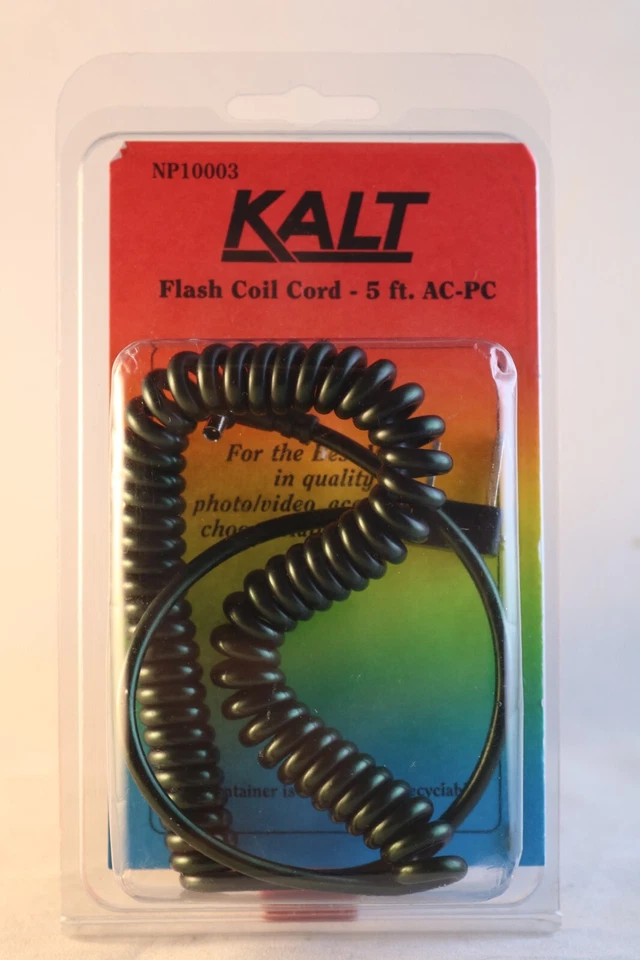 KALT FLASH COIL CORD 5 FOOT AC-PC NP10003 CAMERA CABLE - Image 2 of 4