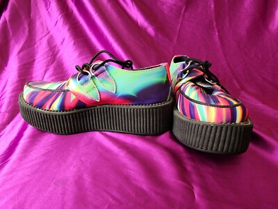 T.U.K. A8583 Tuk Shoes Ladies Hi Rainbow Print Brothel  display picture 3