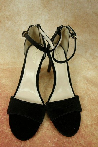 Cole Haan Grand O's Black Velvet Ankle Strap Open Toe Pumps Heels Womens 7.5B US - Picture 5 of 10