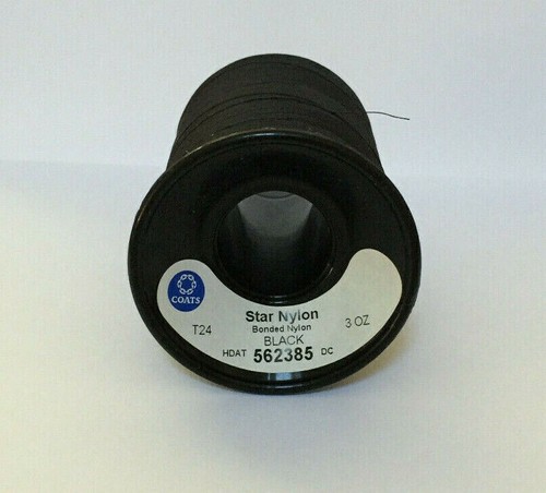 COATS STAR/BONDED NYLON BLACK THREAD T24 1 PC Brand New - Picture 2 of 3