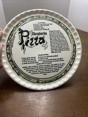 Vintage 1983 Royal China Co Margherita Pizza Recipe Ceramic Baking Cottage Core