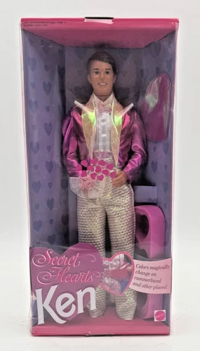 1992 Secret Hearts Ken Doll #7988 NRFB Vintage Color Change Mattel
